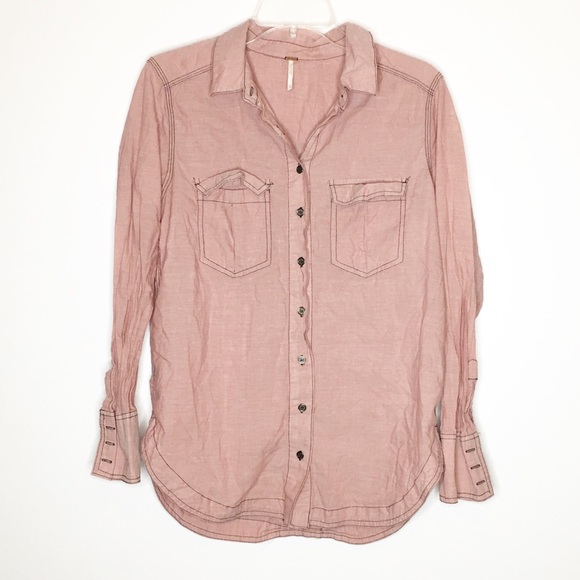 Free People Tops - Free People Button Down Top Blush pink